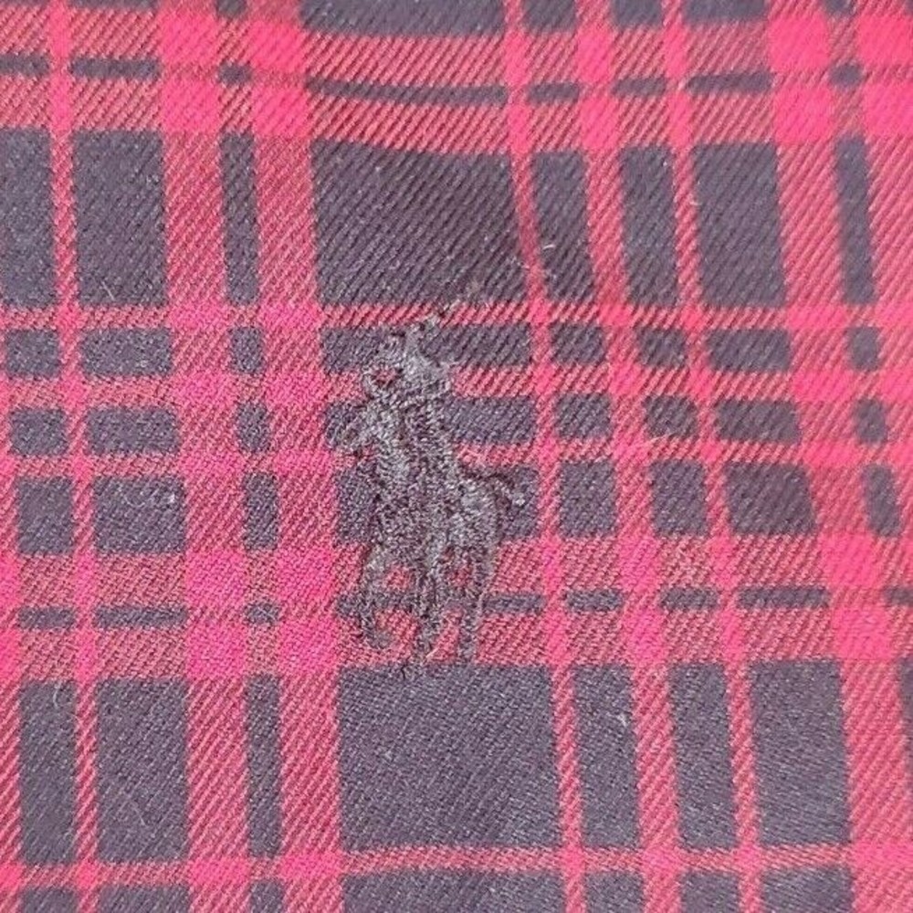 Polo Ralph Lauren Blake Fit Red Black Plaid Two-Ply Cotton Long Sleeve Shirt L - Picture 4 of 4